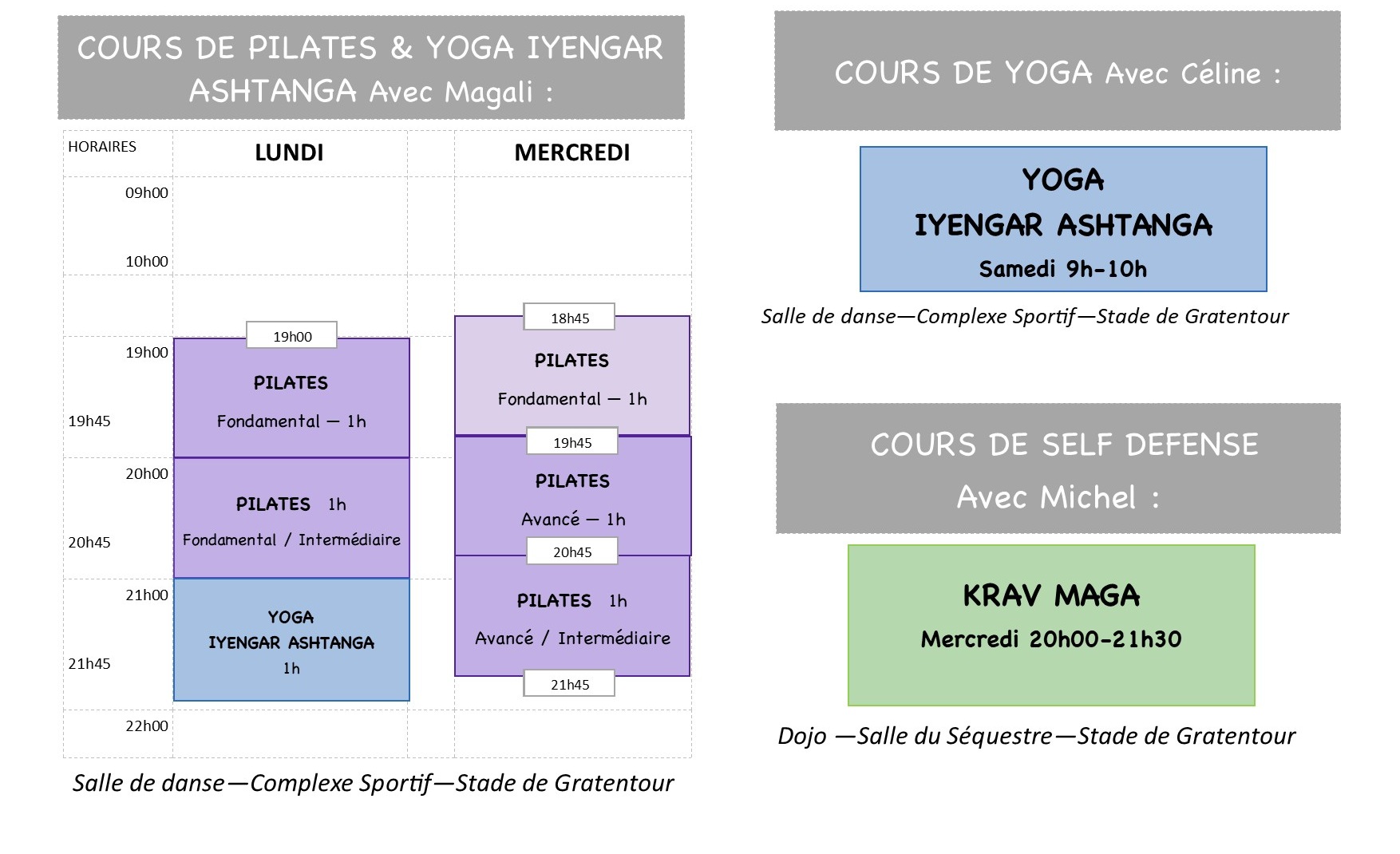 Planning Pilates KravMaga